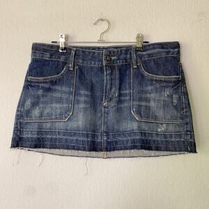 Abercrombie & Fitch VTG Y2K 90's Denim Micro Mini Skirt‎ Distressed 8 ASO Elena